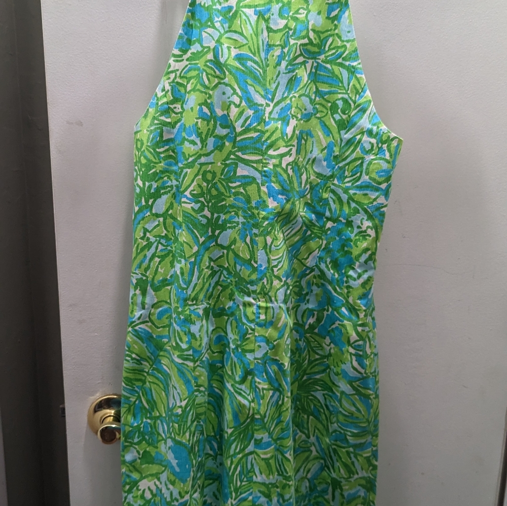 Lilly Pulitzer green  Blue sleeveless shift dress like new size 4 - Picture 3 of 7